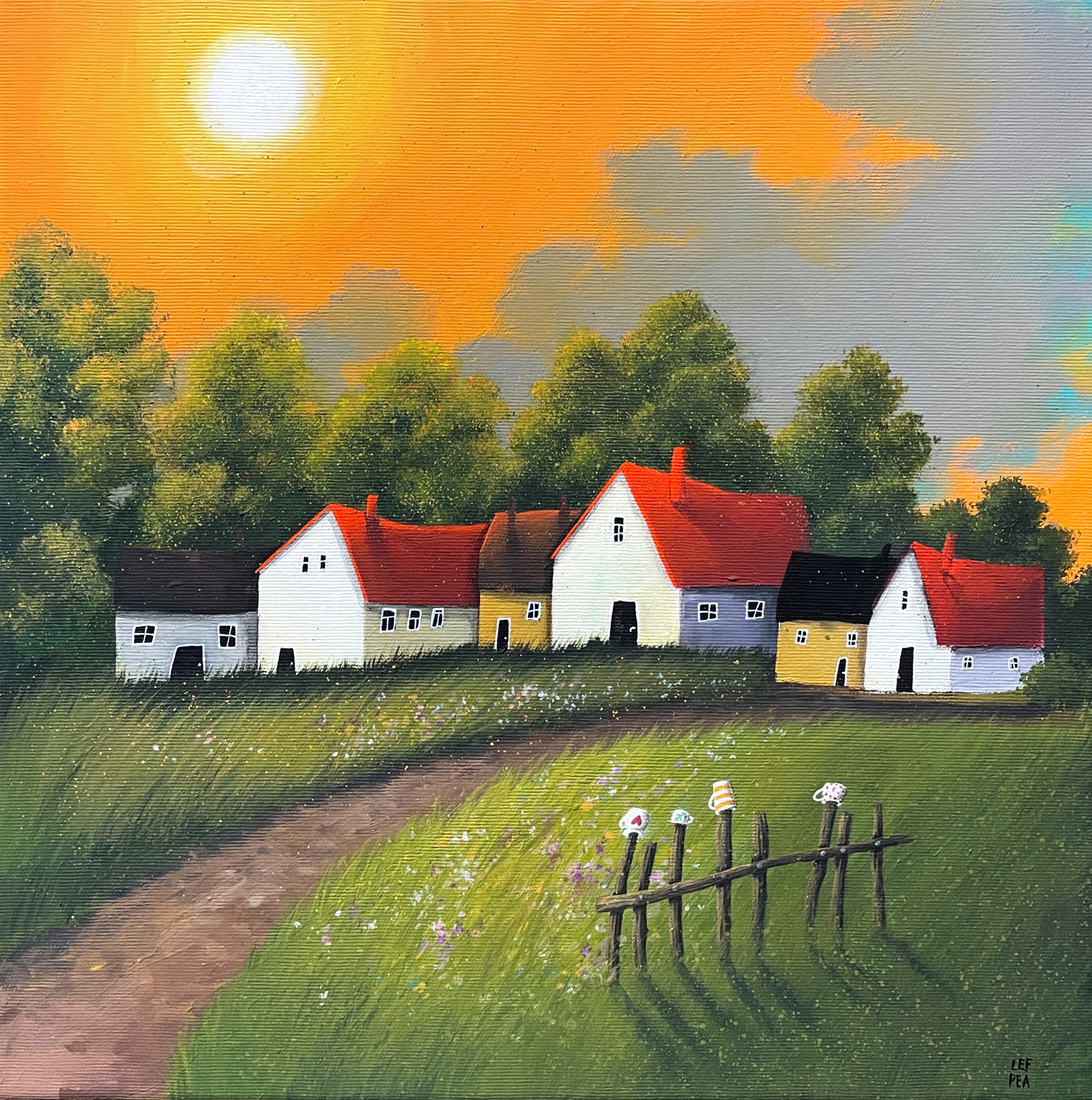 Vesnička, statek s cestou dle foto